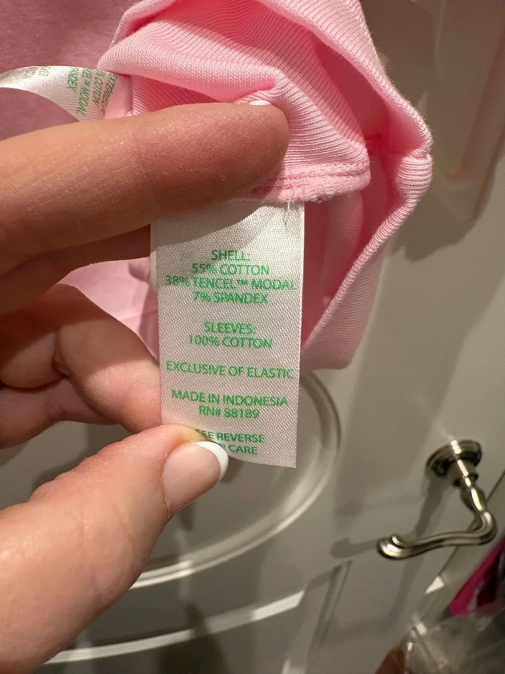 Lilly Pulitzer Light Pink Puff Sleeve Henley - Picture 4 of 4